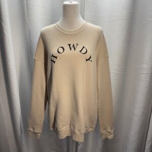 Oat Collective Large Sweatshirt Howdy Beige Long sleeve Winter‎ Sweater